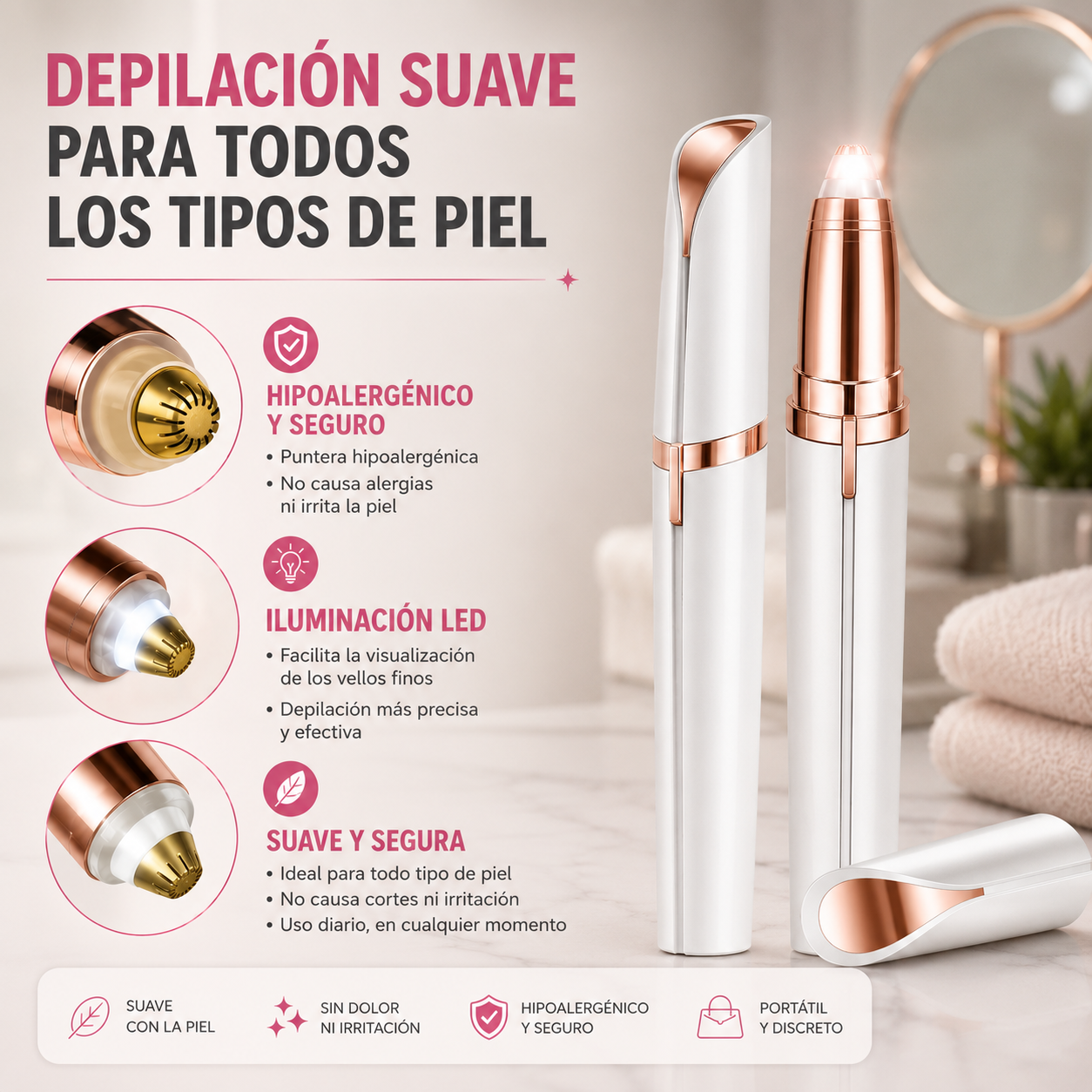 Mini Depiladora Facial USB